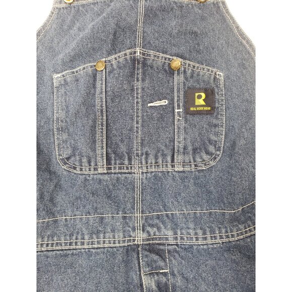 Real Work Wear Overalls Mens 52x32 Bib Carpenter Blue Farmer Engineer Garden - Picture 5 of 14